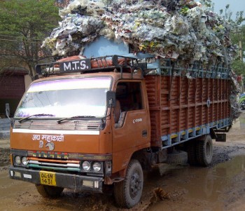 Inde,taxi,camion,chargé