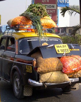 Inde,taxi,camion,chargé