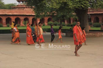 Inde,Agra,Taj,orange,Shiva,pèlerins